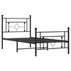vidaXL Bed Frame Black Powder-coated steel Twin bed size Bed Frame