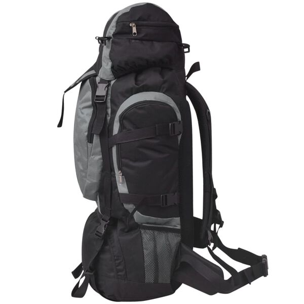vidaXL Hiking Backpack XXL 19.8 gal Black and Gray