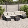 vidaXL Garden Sofa Set Black, Cream White