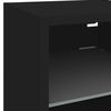 vidaXL TV Wall Unit Set of 7 Black Engineered Wood, Glass Large