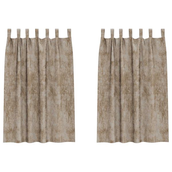 vidaXL Velvet Curtains 2 pcs Champagne 68.90 x 55.12 in Velvet