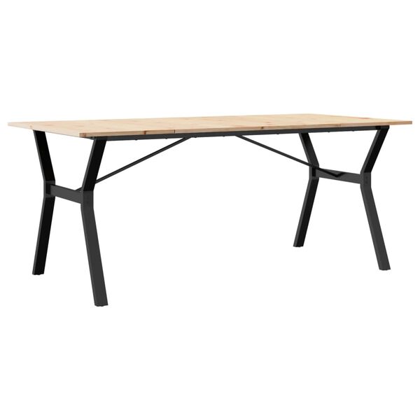 vidaXL Dining Table Natural wood and black