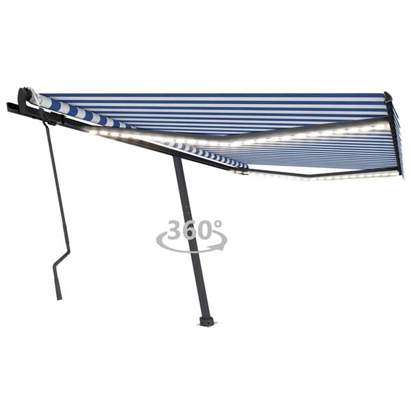 vidaXL Retractable Awning Blue and White