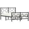 vidaXL Bed Frame Black Powder-coated steel Small Double Bed Frame