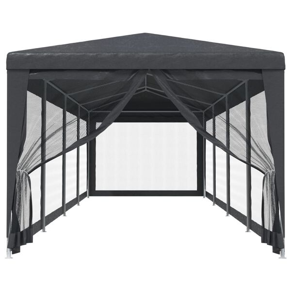 vidaXL Party Tent Anthracite HDPE with coating 10 x 40 ft Collapsible