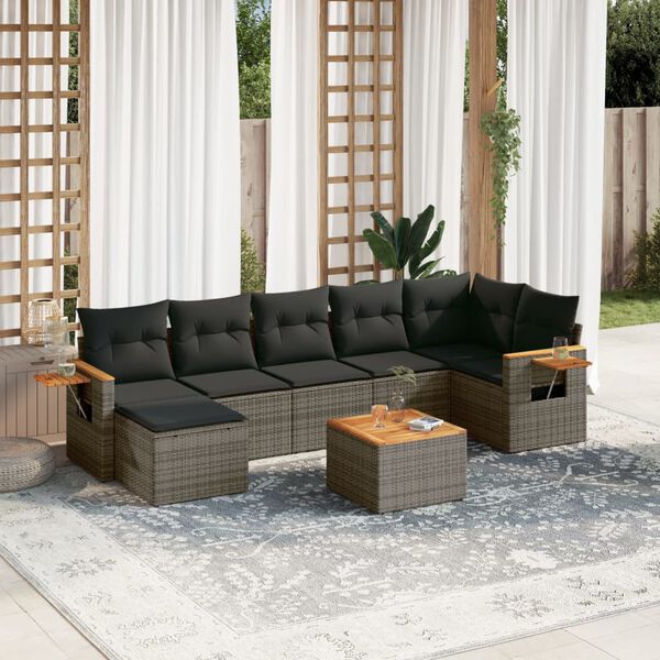 vidaXL Garden Sofa Set Grey