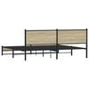 vidaXL Bed Frame Sonoma Oak Steel, Engineered wood Double Bed Frame
