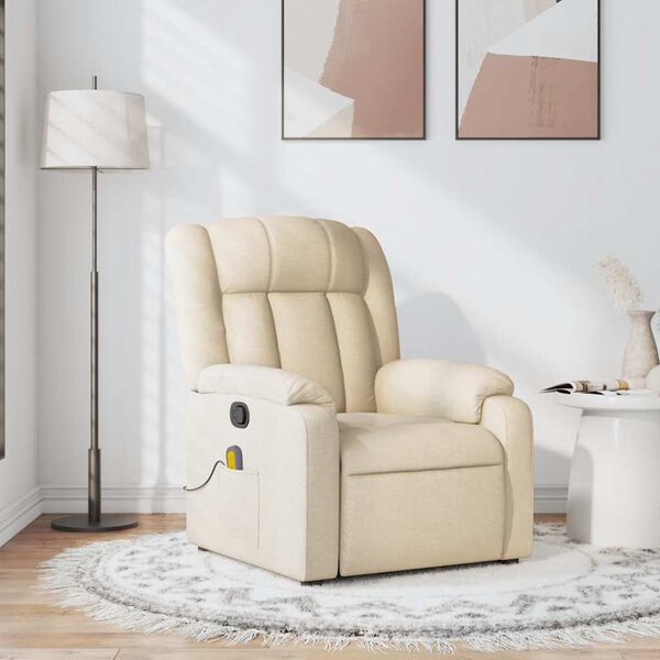 vidaXL Massage Recliner Chair Cream