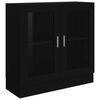 vidaXL Vitrine Cabinet Black Engineered Wood 32.5 x 12.0 x 31.5 in