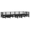 vidaXL Garden Lounge Set Black Solid pine wood with plywood slats