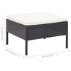 vidaXL Garden Lounge Set Black and Cream