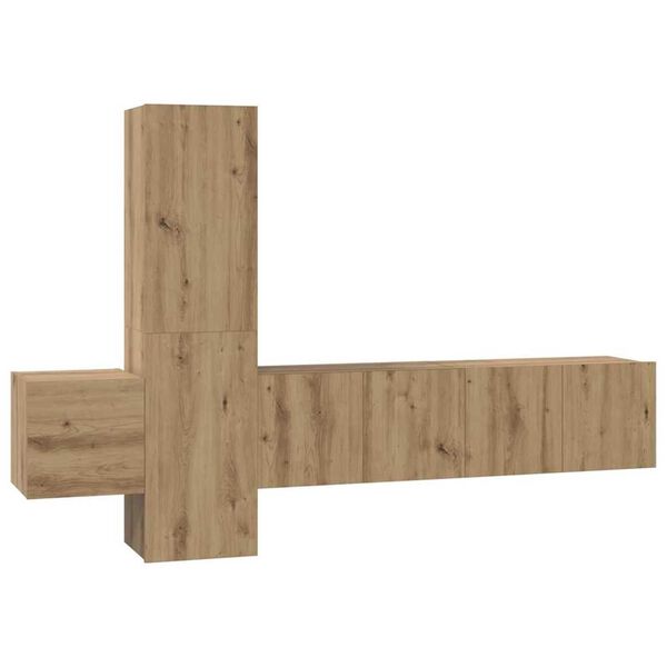 vidaXL TV Cabinet Set Wall-mounted 5 pcs artisan oak 181 x 30 x 120 cm