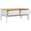 vidaXL Coffee Table White Solid Pine Wood 39.0 x 21.9 x 17.7 in