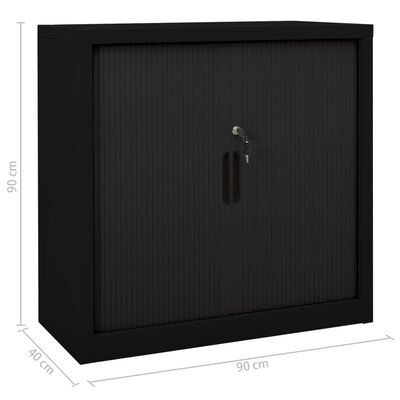vidaXL Sliding Door Cabinet Black and White 35.4"x15.7"x35.4" Steel
