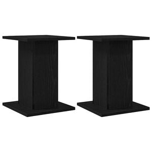 vidaXL Speaker Stands 2 pcs Black Oak 11.81 x 11.81 x 15.75 in
