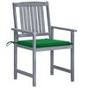 vidaXL Patio Chair Set of 6 Gray Solid Acacia wood, Polyester Standard