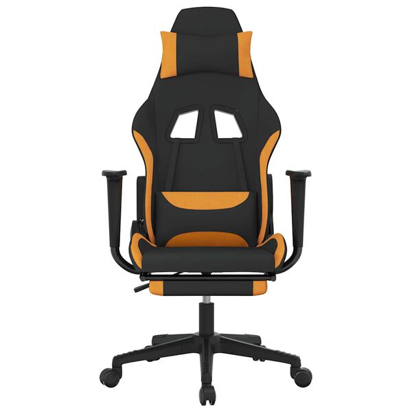 vidaXL Gaming Chair Black, Orange Polyester, Metal, Plywood, Plastic