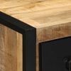 vidaXL Bedside Cabinet Natural and Black Solid rough mango wood
