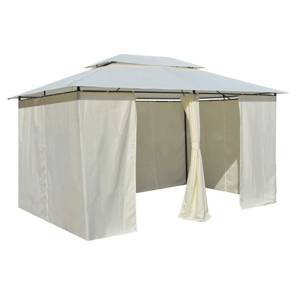 vidaXL Garden Marquee with Curtains 157.5"x118.1" White