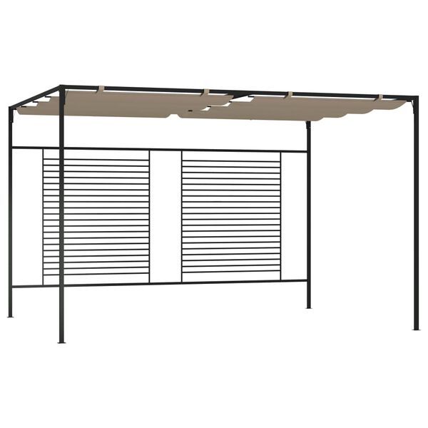 vidaXL Gazebo Taupe Polyester 9.8x13.1ft Retractable Gazebo