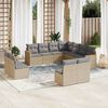 vidaXL Garden Sofa Set Beige Poly Rattan Large Modular Garden Sofa Set