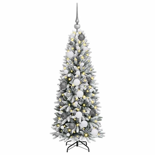 vidaXL Artificial Christmas Tree with 150 LEDs White 47.24 in