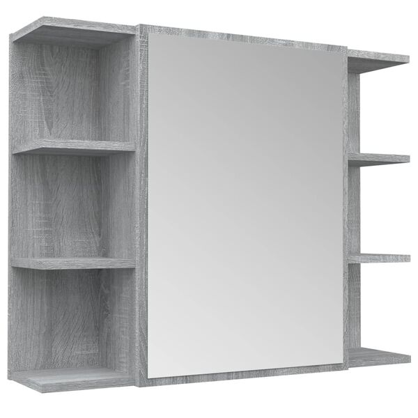 vidaXL Mirror Cabinet Grey Sonoma Engineered wood Medium Mirror Cabinet