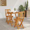 vidaXL Bistro Set Folding 3 pcs Oil Natural Solid Acacia Wood