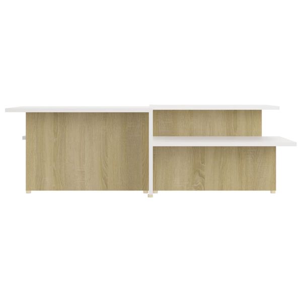 vidaXL Coffee Table Set of 2 Sonoma oak and white Engineered wood Medium