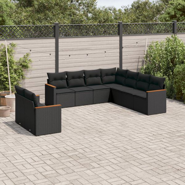 vidaXL Garden Sofa Set Black