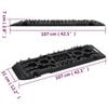 vidaXL Traction Boards 2 pcs Black 42.1"x12.2"x2.8" Nylon
