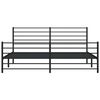 vidaXL Bed Frame Black Powder-Coated Steel 76x80 in Bed Frame