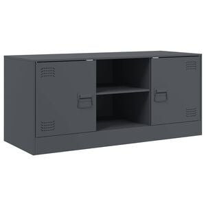 vidaXL TV Cabinet Anthracite Cold-rolled steel Standard TV Cabinet