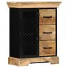 vidaXL Sideboard Brown and Black Solid Mango Wood and Powder-Coated Iron