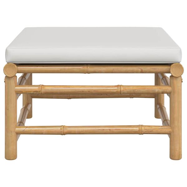 vidaXL Garden Footstool Light Gray Bamboo Medium Modular