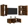 vidaXL TV Wall Unit Smoked Oak Engineered Wood Medium TV Wall Unit