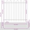 vidaXL Garden Fence 5 pcs Grey 27.89 x 4.92 ft Powder-coated Steel