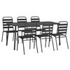 vidaXL Garden Dining Set Anthracite Steel Medium Stackable