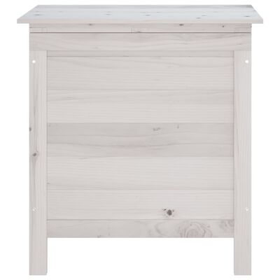 vidaXL Patio Storage Box White 19.7"x19.3"x22.2" Solid Wood Fir