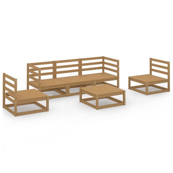 vidaXL Garden Lounge Set Honey Brown Solid Pine Wood Medium Modular