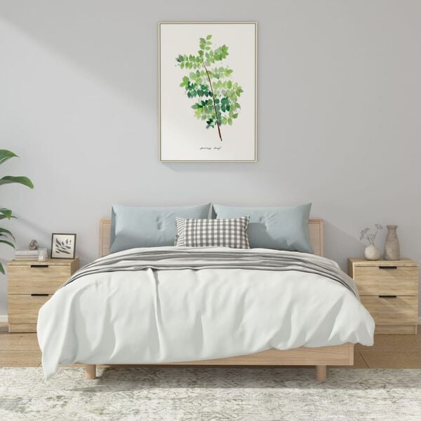 vidaXL Bedside Cabinet Set of 2 Sonoma oak Engineered wood Medium