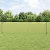 vidaXL Fence with Post Grey 1.64 x 32.81 ft Steel and PVC