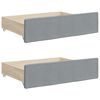 vidaXL Daybed With Trundle Light Grey Fabric Single