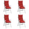 vidaXL Highback Chair Cushion Set of 4 Red Oxford fabric (100% polyester)