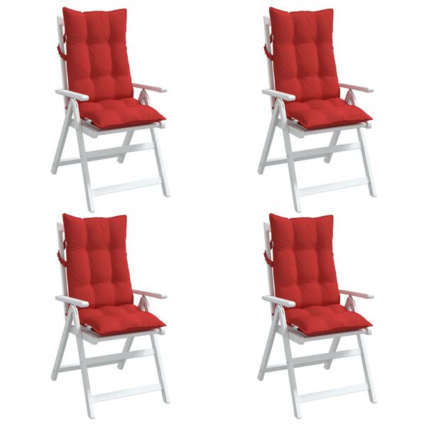 vidaXL Highback Chair Cushion Set of 4 Red Oxford fabric (100% polyester)