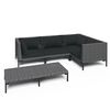 vidaXL Garden Lounge Set Dark Grey, Black