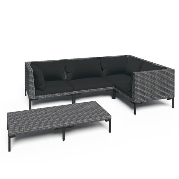 vidaXL Garden Lounge Set Dark Grey, Black