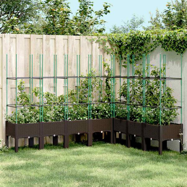 vidaXL Garden Planter Brown Polypropylene Large Durable Garden Planter