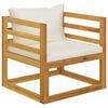 vidaXL Garden Lounge Set Cream, Wood finish
