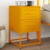 vidaXL Bedside Cabinet Mustard Yellow Steel 14.2x15.4x23.8 in